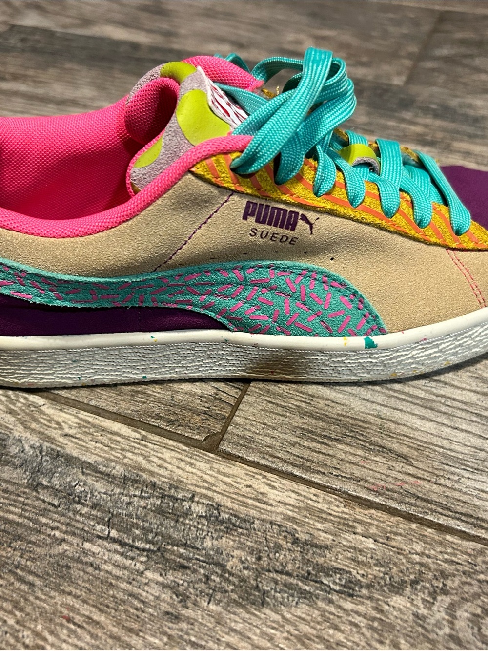 Puma Suede Women's Sneaker - Beige, Pink, Teal, Purple, Yellow